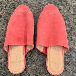 Caslon Coral Suede Open-Toe Slide Mules